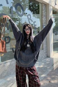 长袖上衣针织衫女设计感连帽提花打底衫女秋冬保暖毛衣图片
