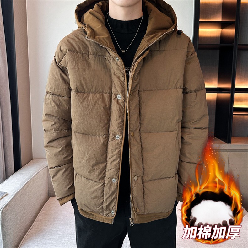 日系复古假两件连帽棉衣男冬季宽松情侣冬季棉服M0829-P103,男装棉衣,星座308B-2