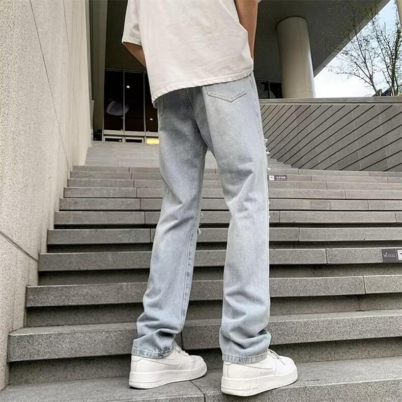 气质潮百搭男潮流新款时尚夏季慵懒日系牛仔裤N743P45,男装牛仔裤,星座1116-2