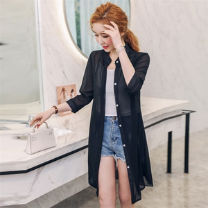 新中式防晒衣女新款立领雪纺印花时尚气质开衫披肩外搭空调衫外套，女装防晒衣，尚羽泽网红店