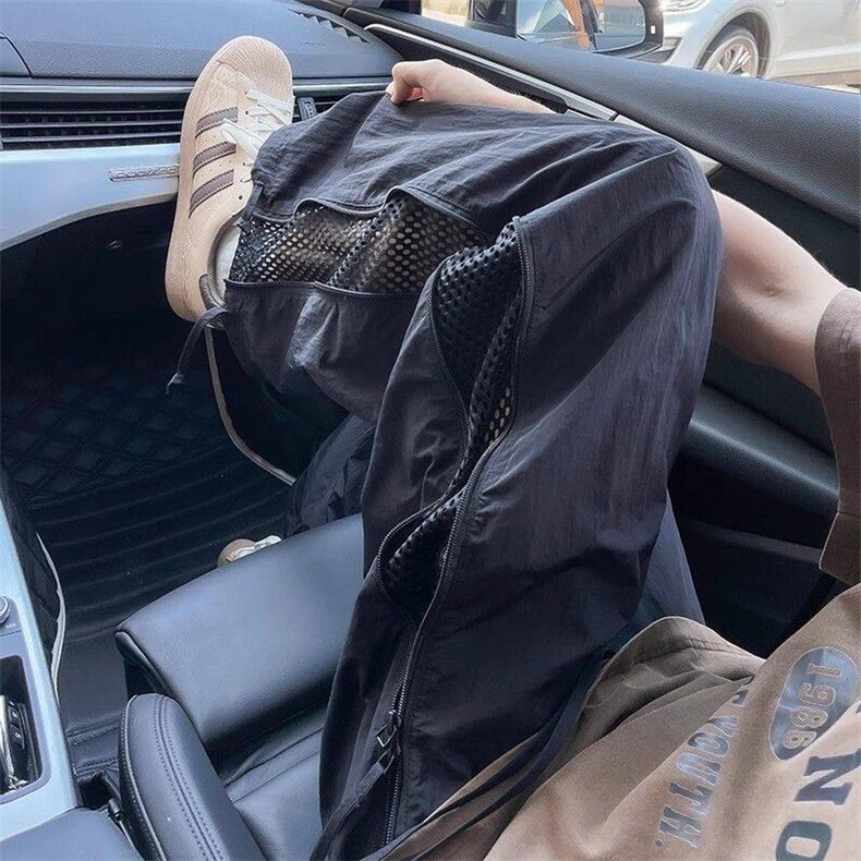 夏季薄款高街网眼透气休闲裤男女速干cleanfit小众工装裤子K28p38,男装休闲裤,电商D315A