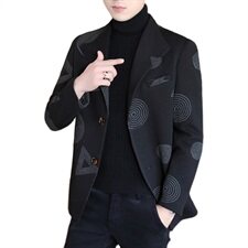 2021新款男士潮流时尚毛呢夹克呢子短款修身外套西服领N26，男装毛呢大衣，电商B226-2（原B217-2）