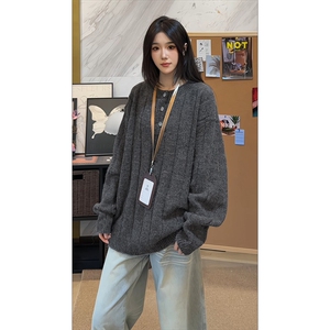 潮流风格藏格调复古韵味毛衣慵懒潮搭高级感上衣HY843TP45无差价图片