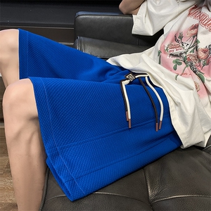 夏华夫格短裤男美式高街肌理感宽松休闲五分裤子XZ514-2-1527-P38图片