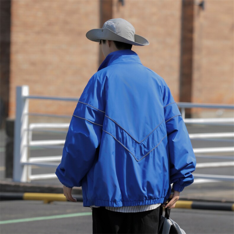 美式潮流休闲运动外套冲锋衣女男宽松纯色薄款春秋装夹克WT30P85,男装夹克,电商D325