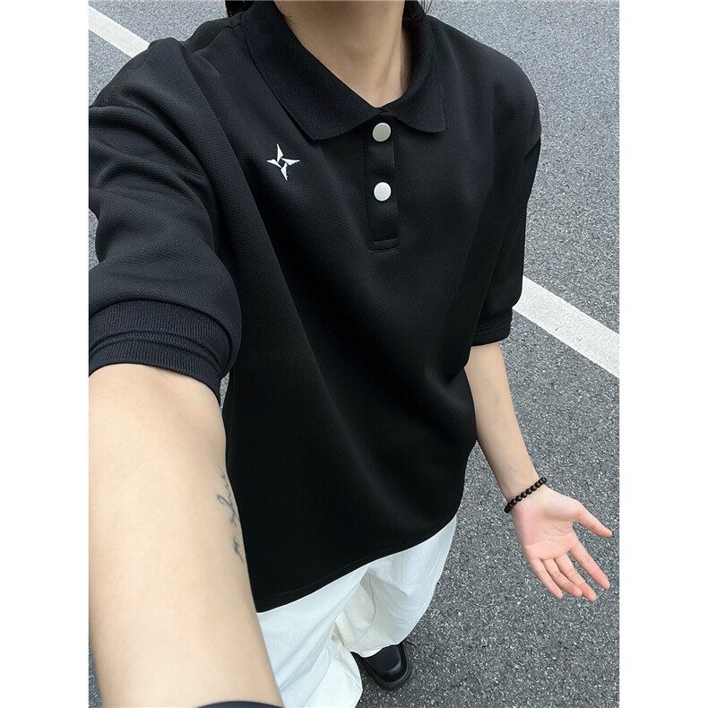主推2025网眼珠地棉POLO衫夏季刺绣短袖翻领半袖上衣恤衫S420特38,男装Polo衫,电商A233-1