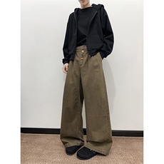 美式潮牌休闲工装裤男女宽松垂感vintage直筒裤K129-P53，男装工装外套，星座308B-2