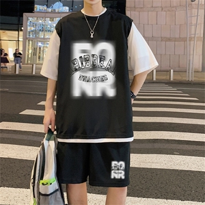 华夫格套装潮流休闲短袖短裤两件套FTZ3062-P55控78图片