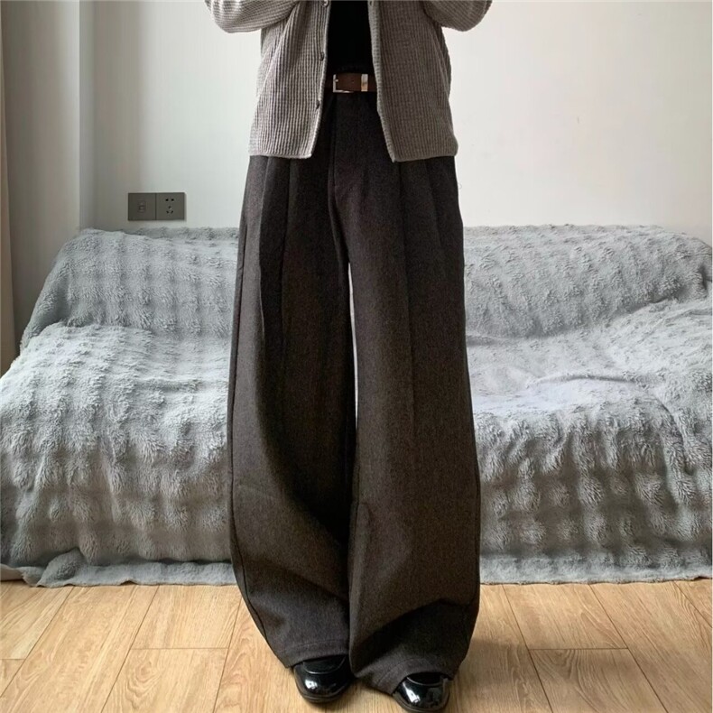 美式cleanfit解构弯刀微喇直筒西裤男vibe情侣休闲裤LB0599-P55,男装西裤,星座1008