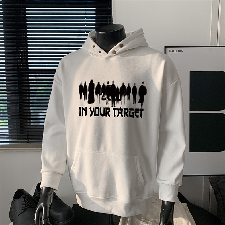 已注册美式重磅抖音直播得物高品宽松连帽扣子卫衣W5909P45加绒55，男装卫衣，电商C408(原B339-1)