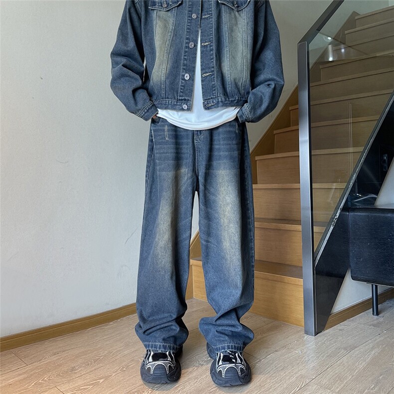 A450-ZJB003-P70控99宽松牛仔裤阔腿宽松外套JK004-P88控129，男装牛仔裤，电商A450