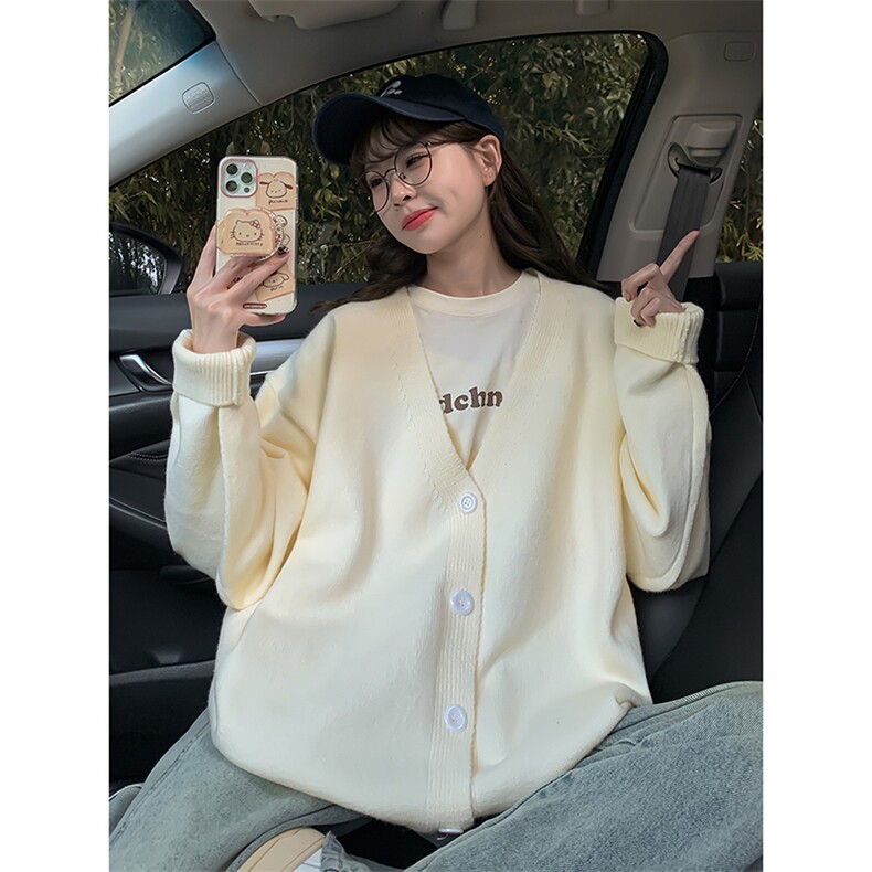 港风美式潮牌小众磨毛开衫V领毛衣针织衫男潮 XZ608-TM121-P60图片
