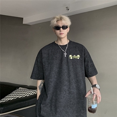 可独供视频250克重磅砂洗刺绣天丝棉冰丝短袖T恤JF207-特P38控58，男装T恤，电商A422-1