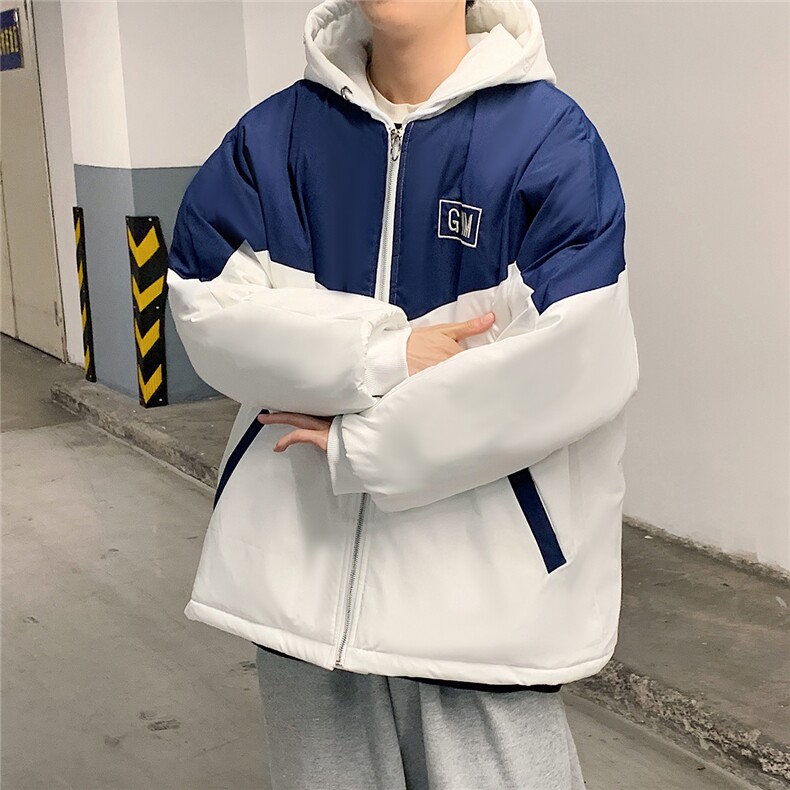 外景情侣冬季宽松百搭冲锋棉衣男港风连帽棉服男外套7786P60控98图片