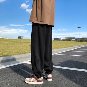 K6095/P45秋装新款拉链开叉韩版潮流休闲裤 男宽松大码束脚裤子图片