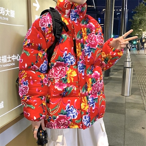 MY204东北大花男女休闲面包服保暖防寒棉袄风汉服冬情侣装图片