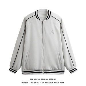 WY208/P75春装新款高品质不起球刺绣卫衣男立领棒球服潮外套图片