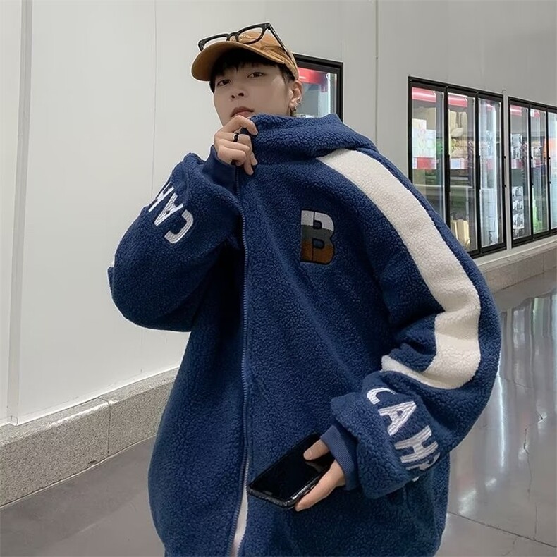 A915 P75 男装冬装休闲港风青年时尚毛呢外套夹克时尚男装图片