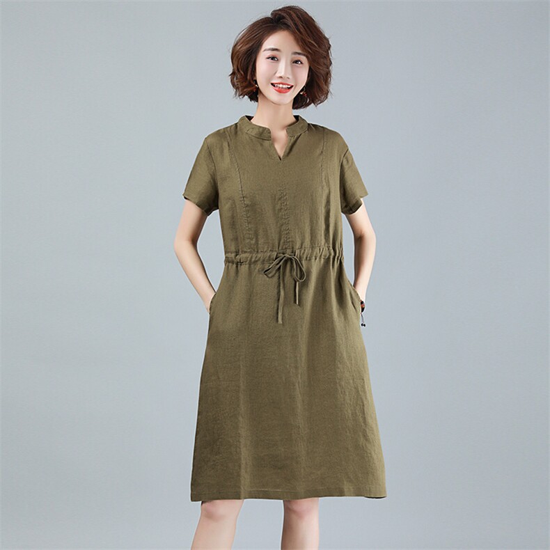 约个性拼色中长款短袖连衣裙2021年夏季时尚潮流舒适简,女装连衣裙,小林双子