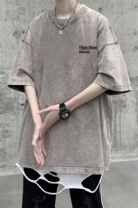 量大优可提供视频2024夏水洗美式短袖HD019-1-ST2415-P30，男装T恤，电商019-1