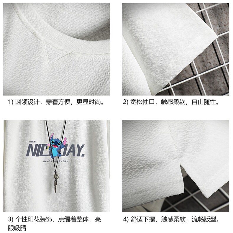Q11173-P30春夏季七分袖t恤男大码五分袖男短袖中袖网格挂拍,男装T恤,电商A040A