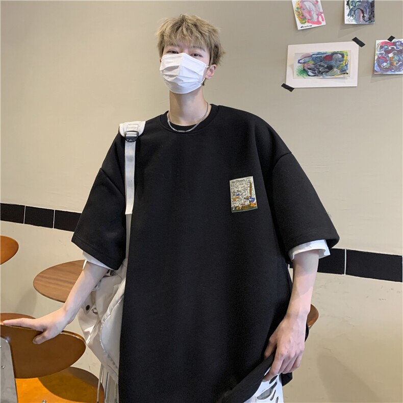 学生夏季新款动漫卡通圆领短袖宽松休闲上衣T恤JK23256-p35控48图片