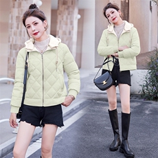 时尚潮流女装棉服冬季保暖短款外套显瘦百搭羽绒棉衣，女装棉衣/棉服，浪花E族（衣布洛）