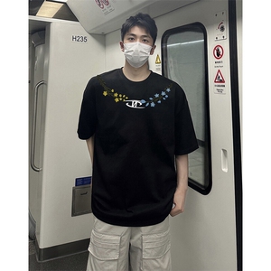 万针全刺绣解构设计260克重磅双纱纯棉高品质美式高街短袖T恤特33图片