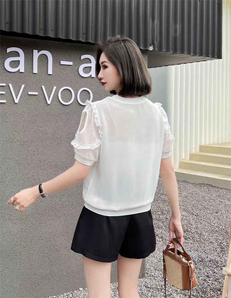 [现货]木耳边小衫，两色、四个尺码，其它，依柏璐(1F)