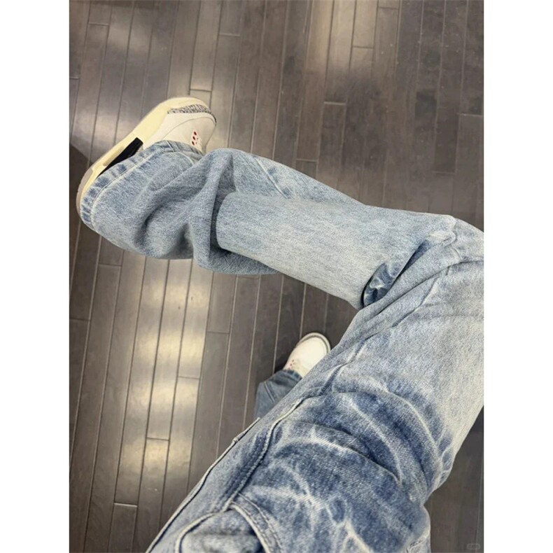 高质量水洗蓝闪电纹牛仔裤ZK0325-P50图片