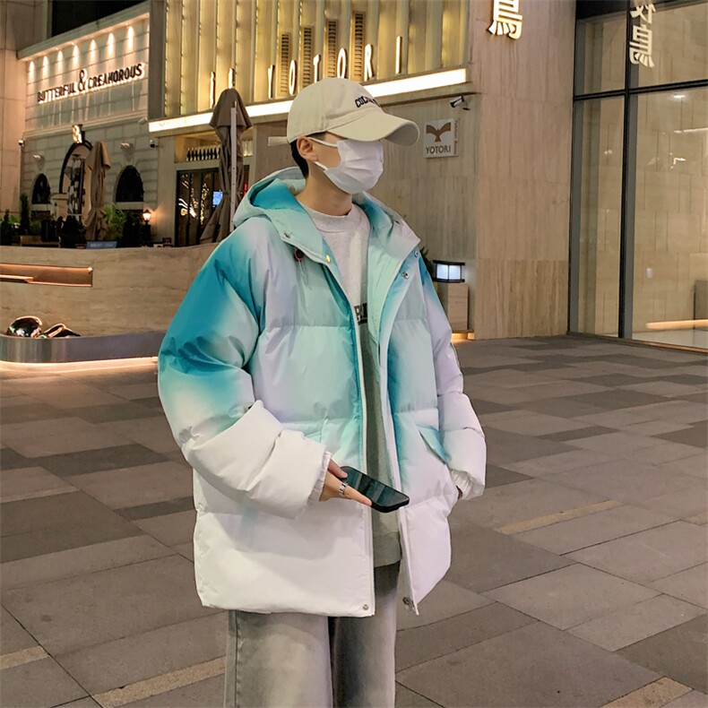 1506-1/M23621/P124渐变色棉服男款冬季情侣款面包服袄子学生外套,男装棉衣,星座1506-1
