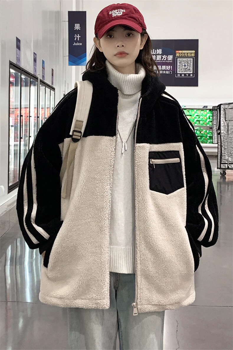 2024冬上新加绒加厚宽松棉衣羊羔绒连帽外套男女991-P110控价158,男装棉衣,电商A441-1