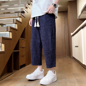 夏季纯棉八分裤男休闲裤纯色男士休闲裤七分裤潮流A266-KZ881-P60图片