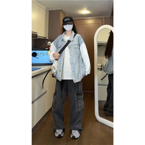 JK3040-P70-控98 现货拼接牛仔夹克外套大码图片