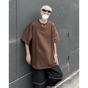 夏季新款纯棉圆领短袖T恤男款宽松休闲时尚简约百搭T恤