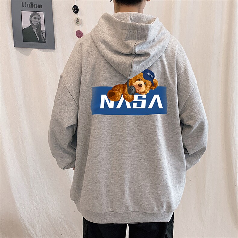 KS21247-P38 NASA连帽开衫卫衣男运动外套大码班服图片