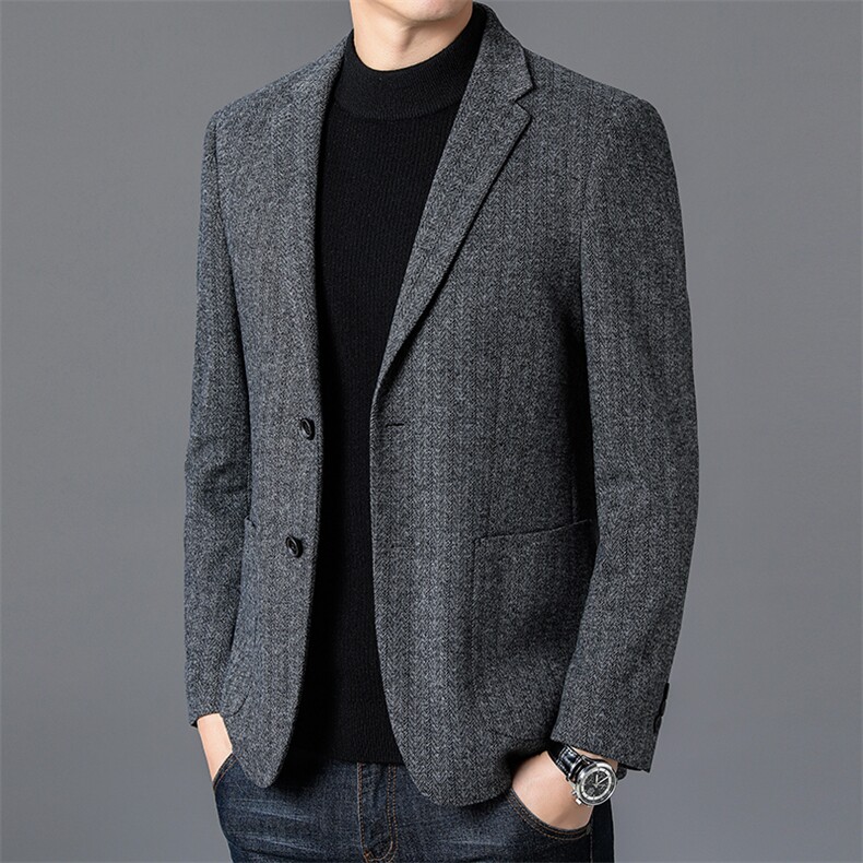 AH23325钱塘2020-3秋季新款时尚休闲简约中年男士西服外套P160图片