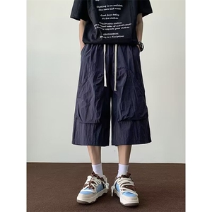 夏季新款大口袋工装短裤男日系机能宽松七分裤 现货 K8097-P33图片
