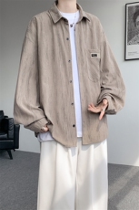 衬衫男秋季新款港风宽松灯芯绒扎染长袖衬衣CS3097-P42，男装衬衫，星座214-3