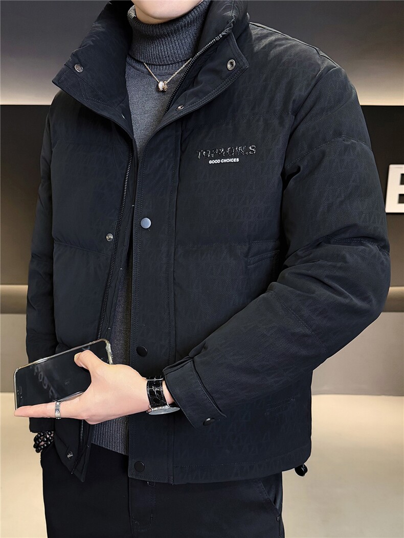 2501-M-3XL-P205标50绒店主风冬季休闲满印立领翻领羽绒服男,男装羽绒服,电商B255