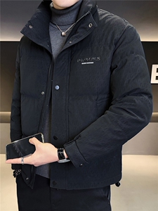 2501-M-3XL-P205标50绒店主风冬季休闲满印立领翻领羽绒服男图片