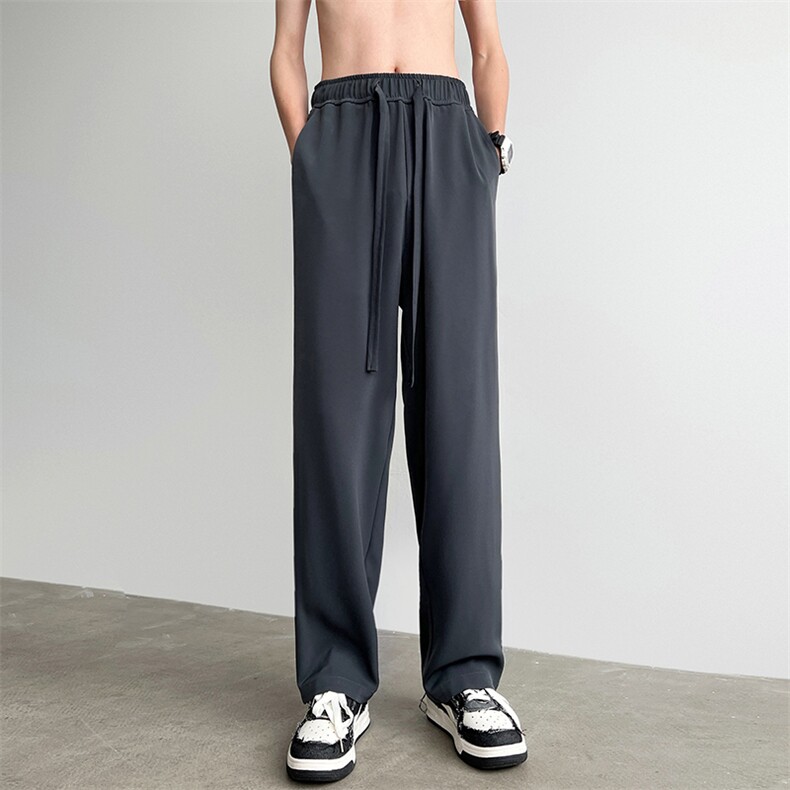 抖音！高品质冰丝裤X3071-TP55控价78垂感透气直筒百搭休闲裤,男装休闲裤,电商A102-1