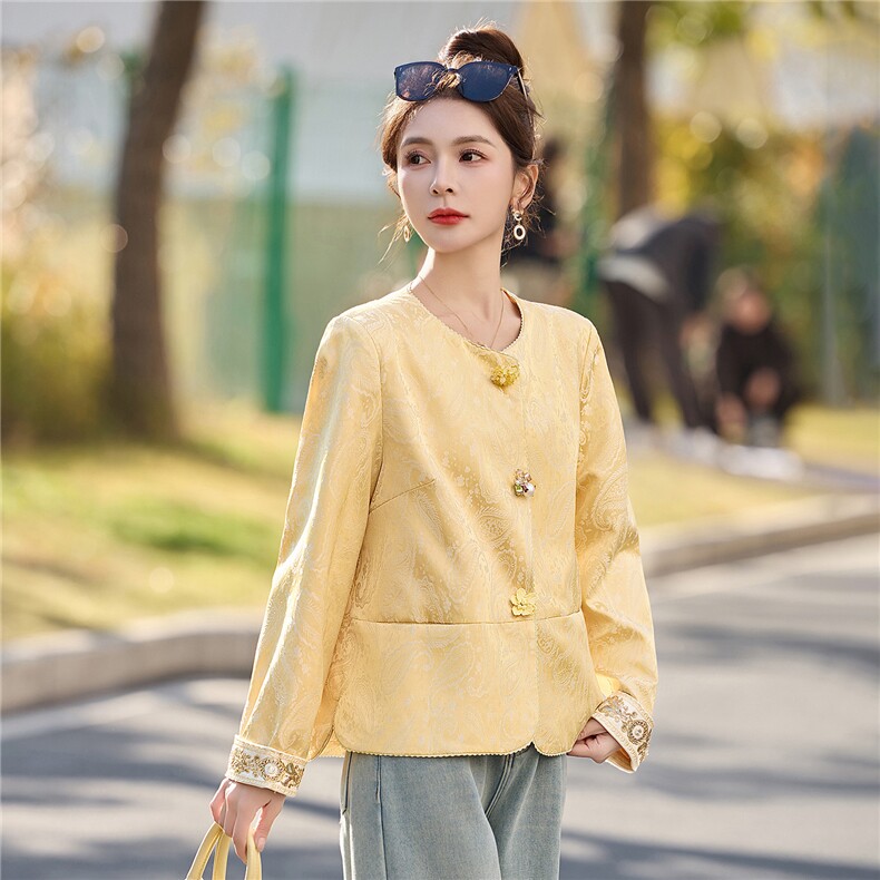 现货依如秀2026年春季新款减龄新中式外套,女装短外套,依如秀(原杭风阁)