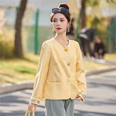 现货依如秀2026年春季新款减龄新中式外套，女装短外套，依如秀(原杭风阁)