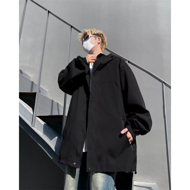 DQ703-P62新款2024连帽工装外套百搭痞帅冲锋衣春秋宽松夹克男,男装夹克,星座603-2