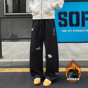 曼巴棉450g重磅腊肠狗加绒银狐绒弯刀裤男K24037J加绒-特P55控108图片