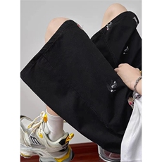 美式小狗刺绣牛仔短裤男夏薄款小众宽松休闲百搭五分裤BM322P45，男装牛仔裤，星座1013-5