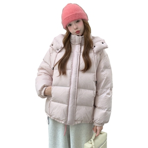 现货新款韩东大门加厚保暖羽绒服百搭连帽面包服女装外套图片
