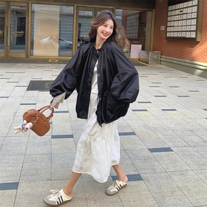 韩版设计感灯笼袖夹克外套女2025春秋季新款宽松显瘦休闲洋气上衣图片
