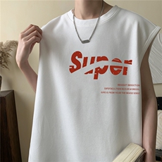 2025新款重磅高品质纯棉无袖坎肩背心super英文印花BX6171-特P18，男装背心/马甲，星座508（原C305）